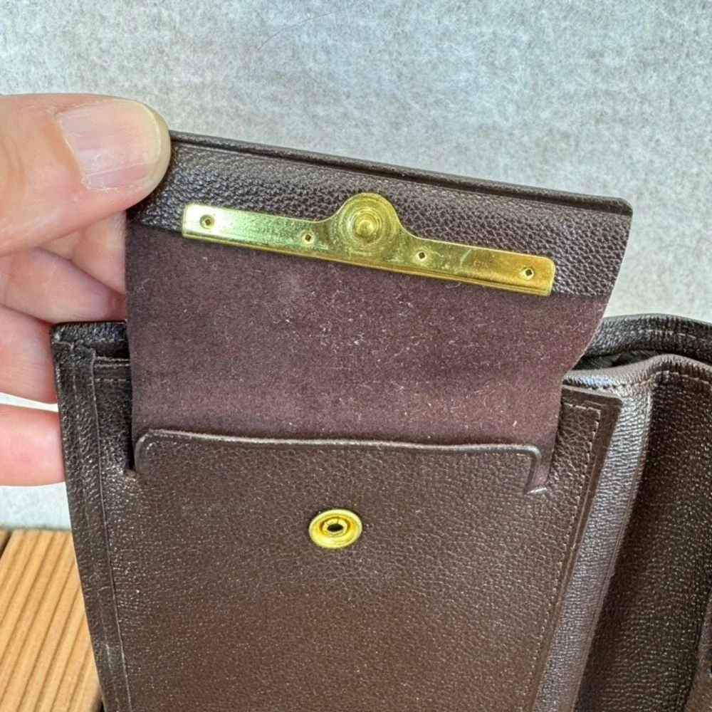 Vtg Prince Gardner Vintage Brown Morocco Leather Passport Travel Wallet